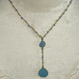 Bead of The Soul Calcedony double drop Necklace